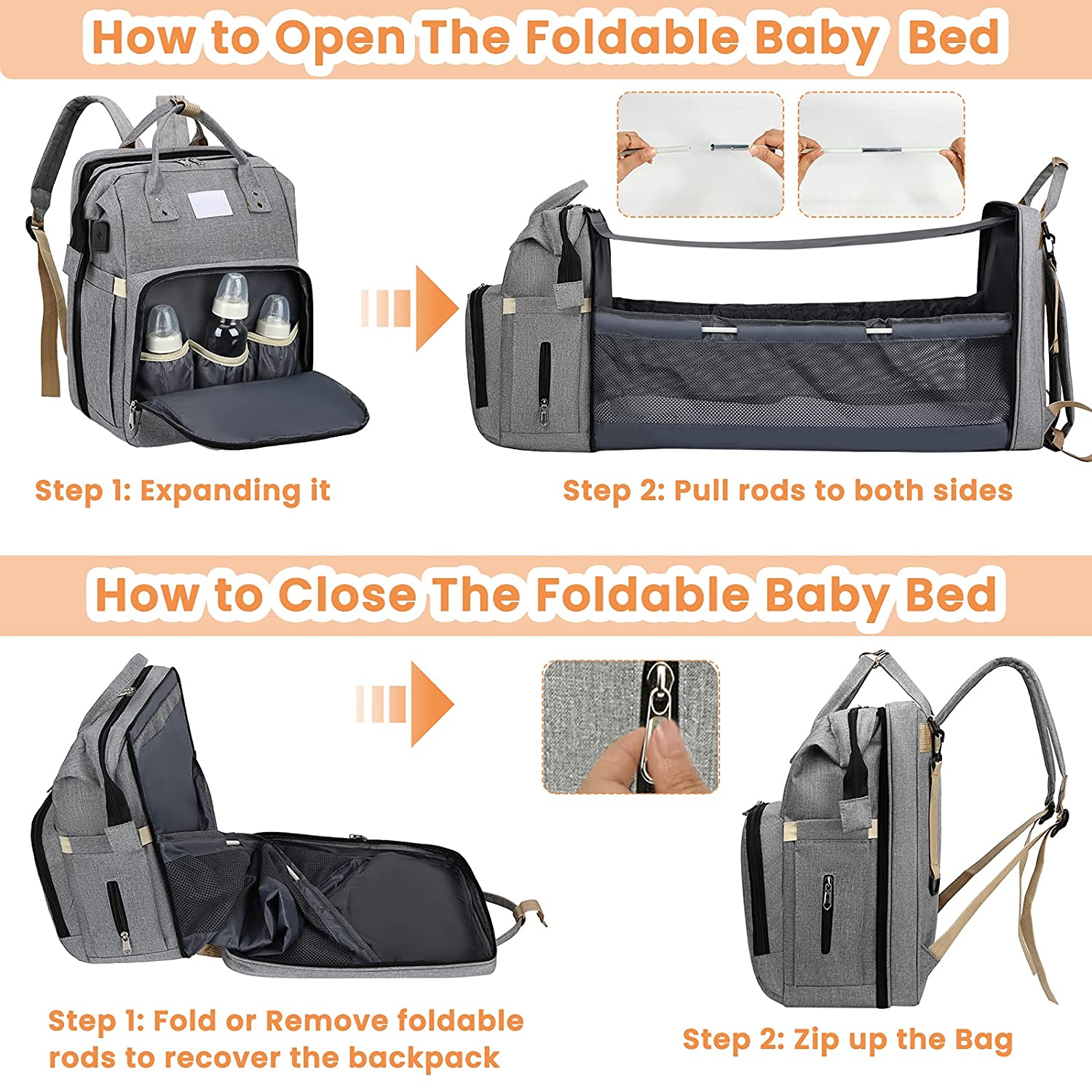 Baby Backpack With Extras!
