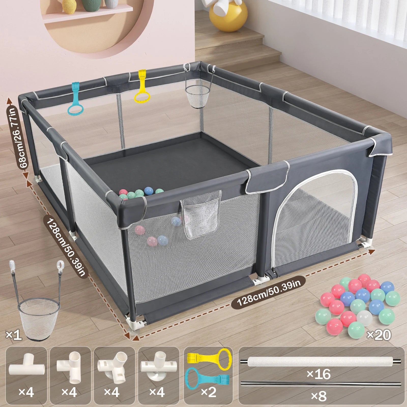 Safe And Stylish Baby Playpen: Your Little One's Ultimate Play Zone!