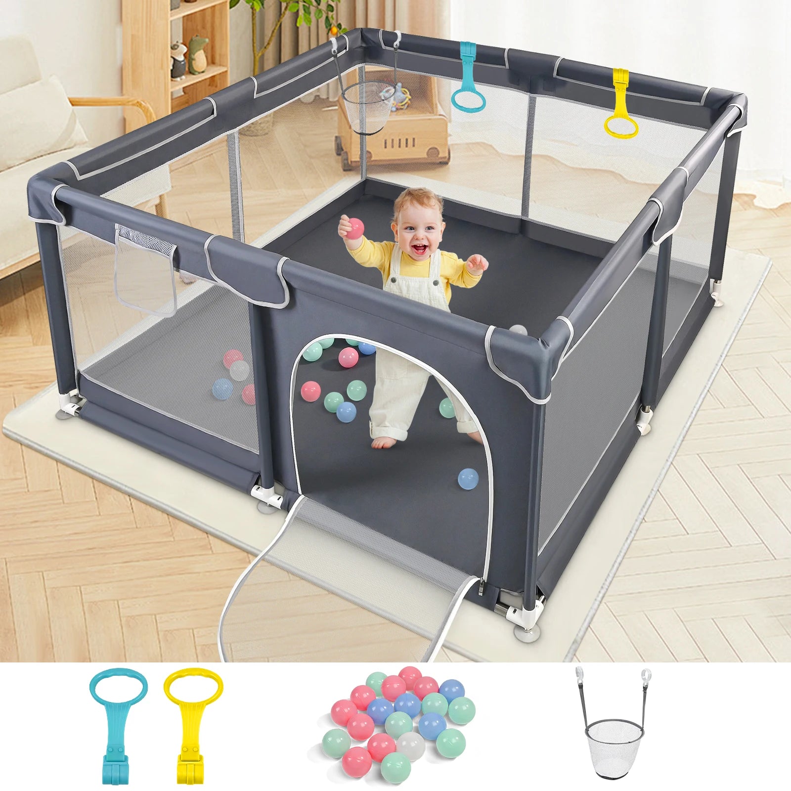 Safe And Stylish Baby Playpen: Your Little One's Ultimate Play Zone!