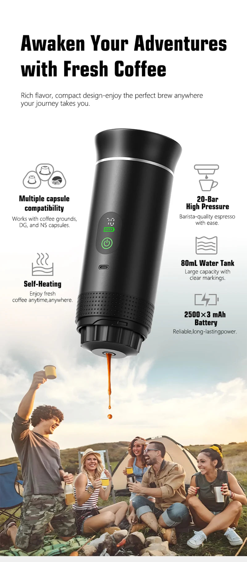 3-in-1 Portable Espresso Machine
