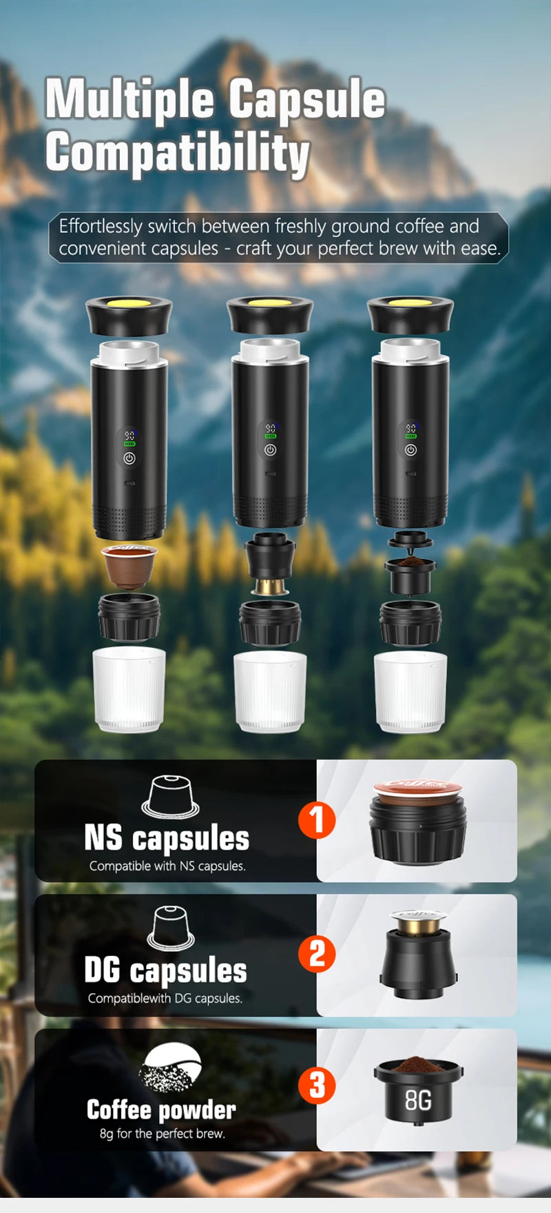 3-in-1 Portable Espresso Machine