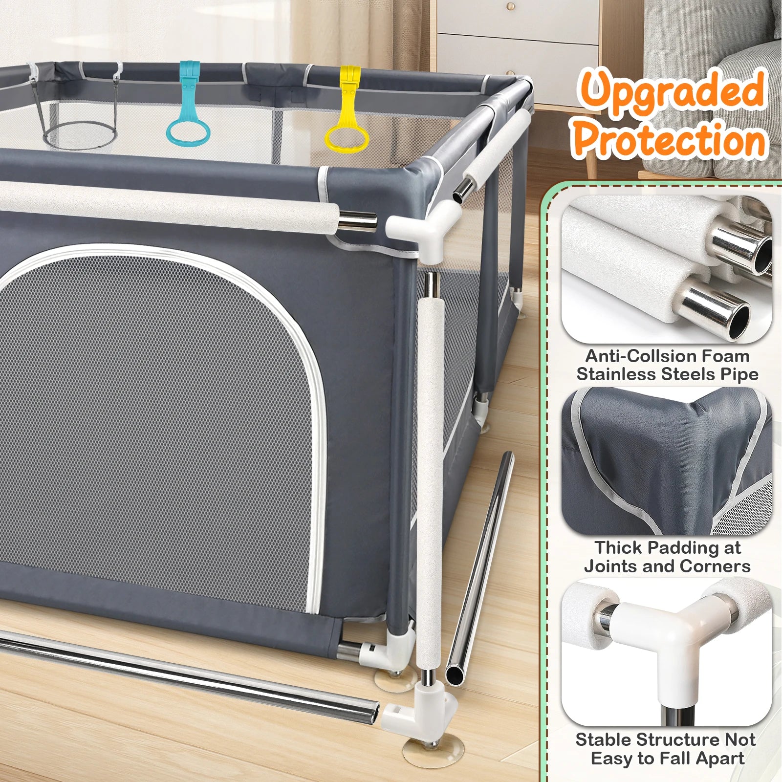 Safe And Stylish Baby Playpen: Your Little One's Ultimate Play Zone!