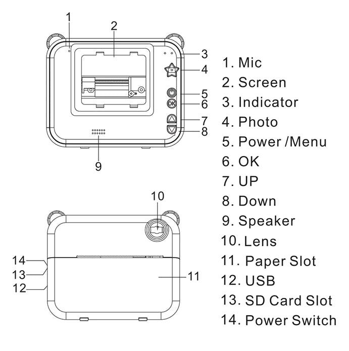 Instant Print Camera Toy - Blue - Pixi Snap
