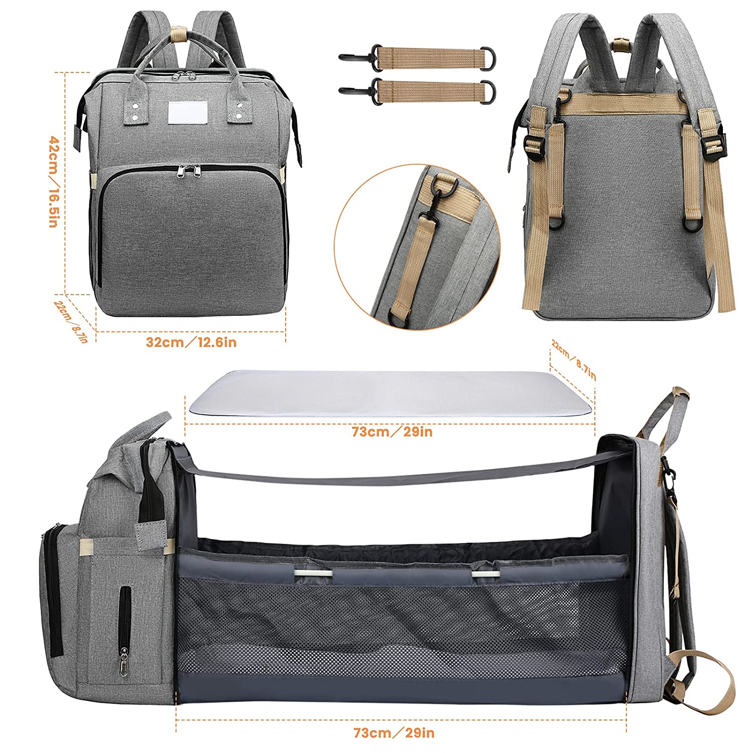 Baby Backpack With Extras!